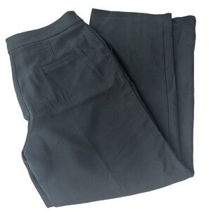 Skies Are Blue Front Slit Black Trouser Lightweight Silky Satin Pants Medium
